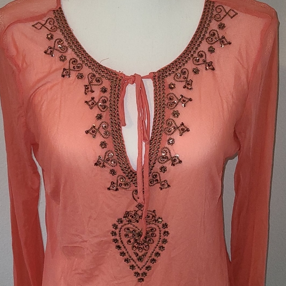 NY&Co Beautiful Beaded Sheer Tunic - Small - Picture 2 of 11